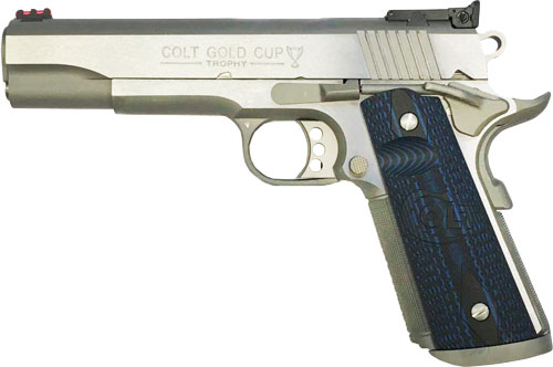 COLT GOLD CUP TROPHY 45ACP 5" 8RD STAINLESS BLUE G10 GRIPS - for sale