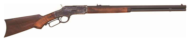 CIMARRON 1873 DELUXE 44/40 WIN 24" OCTAGON CC/BLUED PG WALNUT - for sale